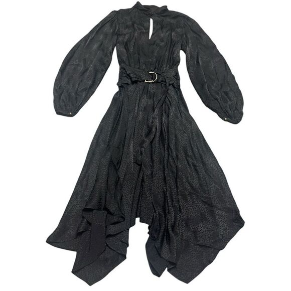 🔥ACLER luxury brand black Kerrison Draped Jersey long sleeve Maxi Dress size 2 - Picture 10 of 13